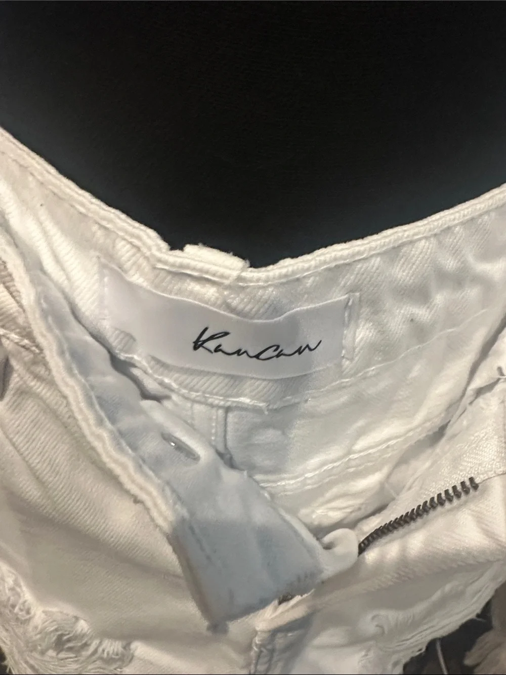 KanCan White Distressed Denim Jean Shorts